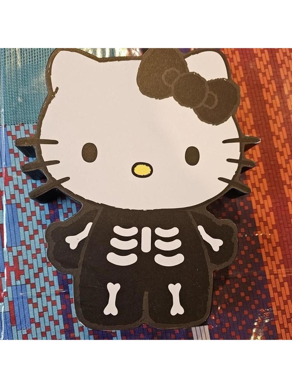 Hello Kitty skeleton Halloween wall decoration with white skeleton design